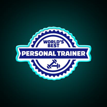 World S Best Personal Trainer Gym Fitness Led Neon Sign Rgb Color - Size and dimension reference