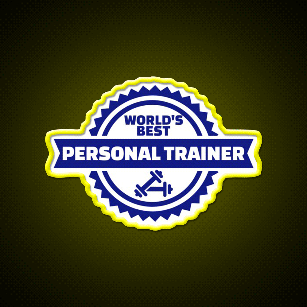 World S Best Personal Trainer Gym Fitness Led Neon Sign Rgb Color - Custom LED neon sign front view