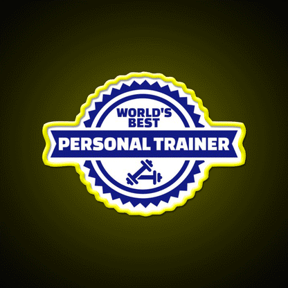 World S Best Personal Trainer Gym Fitness Led Neon Sign Rgb Color - Custom LED neon sign front view