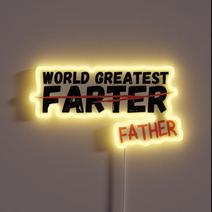 Worlds Greatest Farter Fathers Day Funny Rgb Led Neon Sign - Shineneon