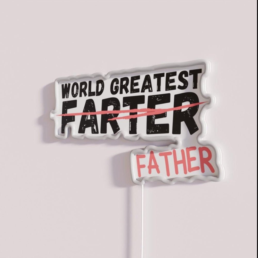 Worlds Greatest Farter Fathers Day Funny Rgb Led Neon Sign - Shineneon