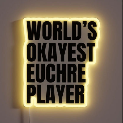 Worldsokayest Euchre Player Black Rgb Led Neon Sign - Shineneon