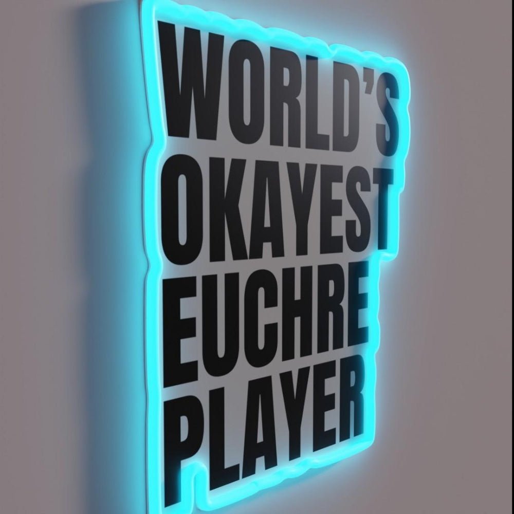 Worldsokayest Euchre Player Black Rgb Led Neon Sign - Shineneon