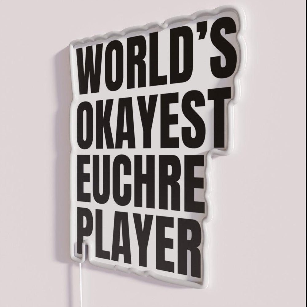 Worldsokayest Euchre Player Black Rgb Led Neon Sign - Shineneon
