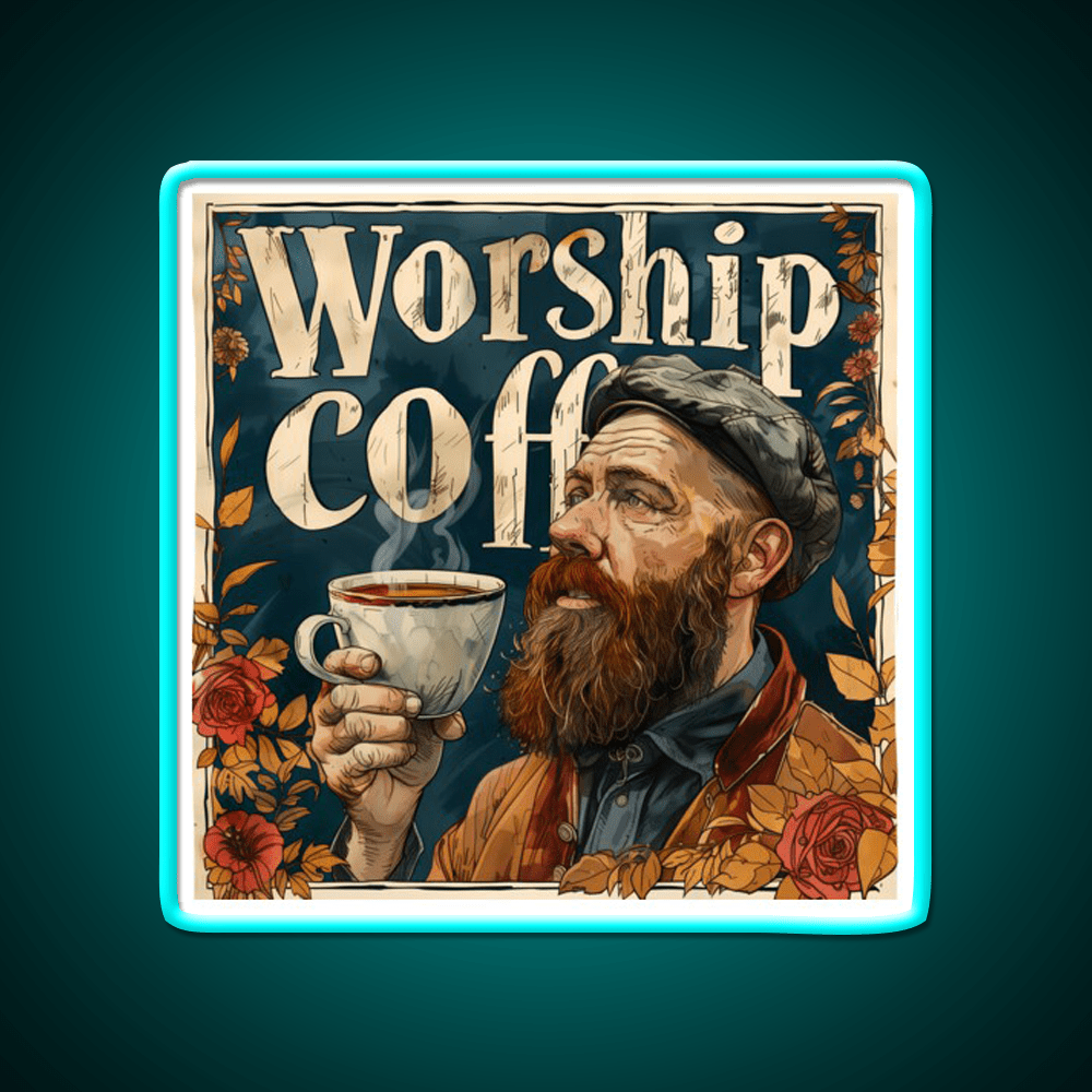 Worship Coffee Cafe Led Neon Sign Espresso Bar Art Rgb Color - Shineneon