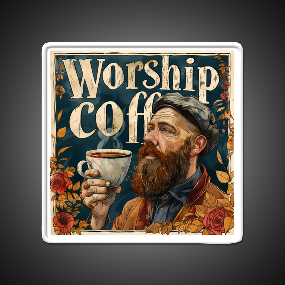 Worship Coffee Cafe Led Neon Sign Espresso Bar Art Rgb Color