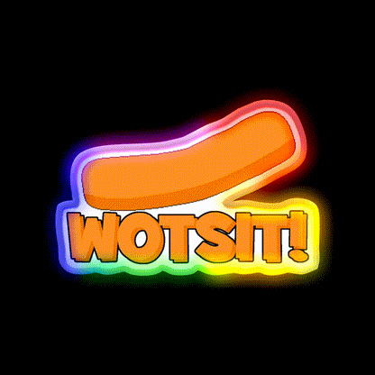 Wotsit Snack Food Led Neon Sign Rgb Color - LED neon sign close-up detail