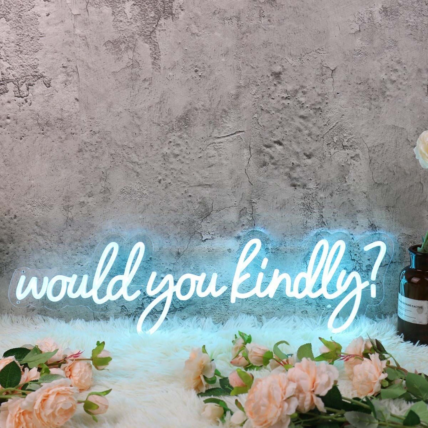 Would You Kindly Blue Led Neon Sign - Shineneon