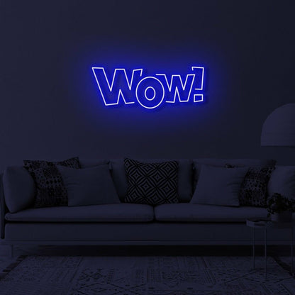 Wow Led Neon Sign Bedroom Wall Art - Shineneon