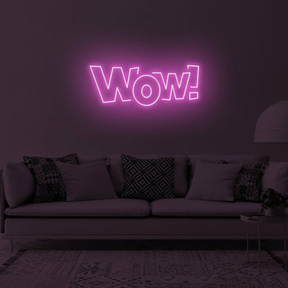 Wow Led Neon Sign Bedroom Wall Art - Shineneon