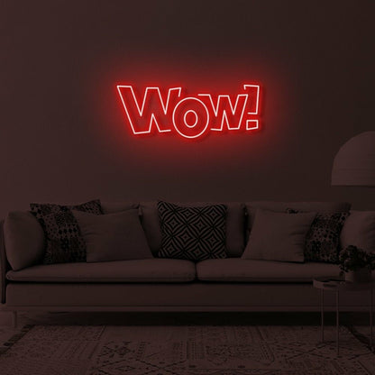 Wow Led Neon Sign Bedroom Wall Art - Shineneon