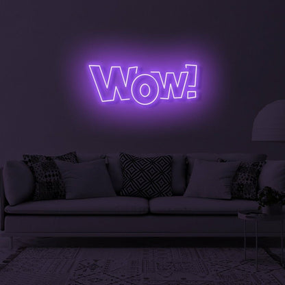 Wow Led Neon Sign Bedroom Wall Art - Shineneon