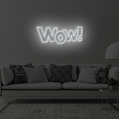 Wow Led Neon Sign Bedroom Wall Art - Shineneon