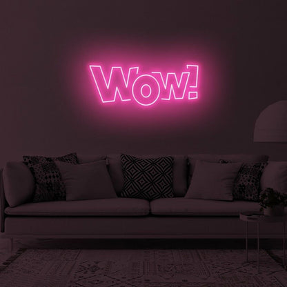 Wow Led Neon Sign Bedroom Wall Art - Shineneon