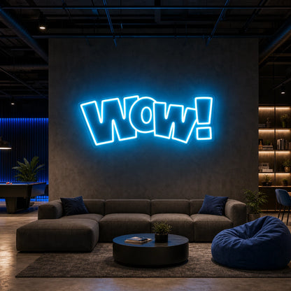 Wow LED Neon Sign Garage Man Cave Neon Sign size image