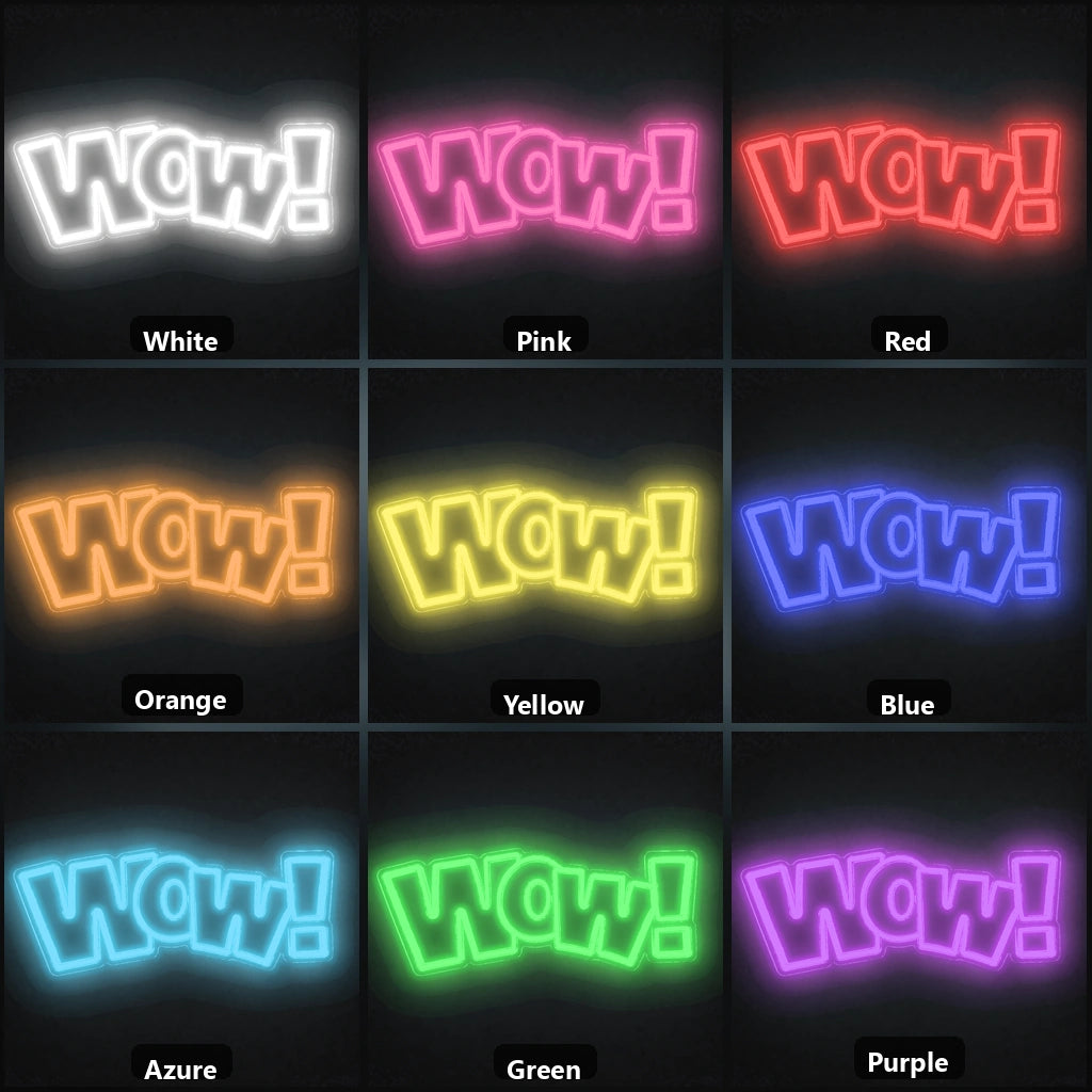 Wow LED Neon Sign Garage Man Cave Neon Sign color grid