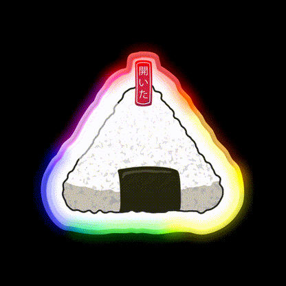 Wrapped Onigiri Snack Food Led Neon Sign Rgb Color - LED neon sign close-up detail