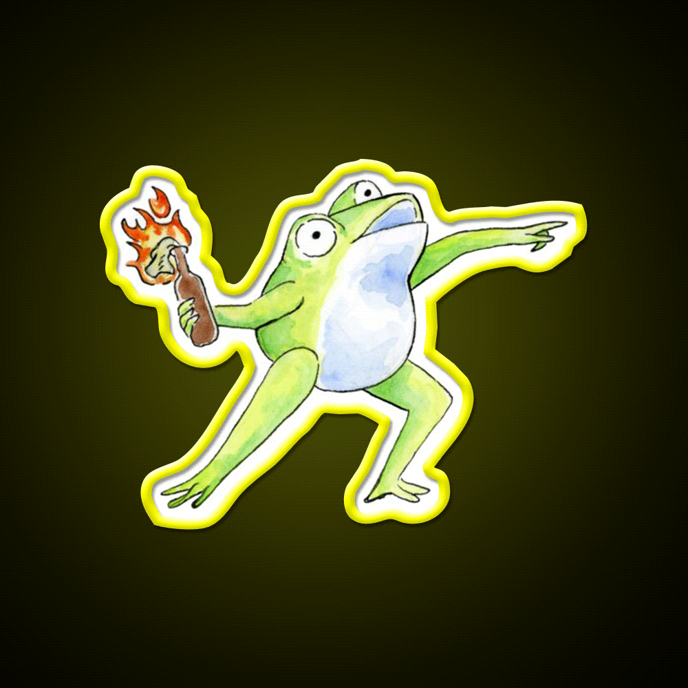 Wreak Havoc Frog Cocktail Bar Decor Led Neon Sign Rgb Color - Custom LED neon sign front view