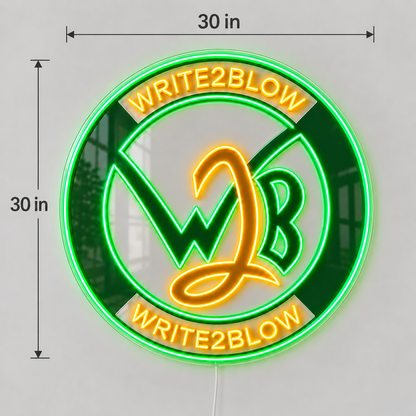 Write2Blow Custom LED Neon Sign | 1542aa23f62a1e6e6da3e89d7baa127a28ce8ee77c5ed92c4791fa328cbb51a6 | dimensions