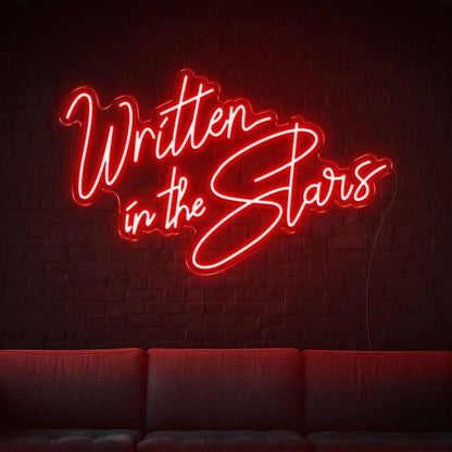 Written In The Stars White Led Neon Sign For Modern Indoor Wall Decor | Shineneon