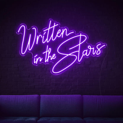 Written In The Stars White Led Neon Sign For Modern Indoor Wall Decor | Shineneon