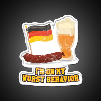 Wurst Behavior Funny German Oktoberfest Beer Bar Decor Led Neon Sign Rgb Color - LED neon sign view 11