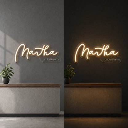 Www Cats Tea Say Caf Bat LED Neon Sign day and night comparison