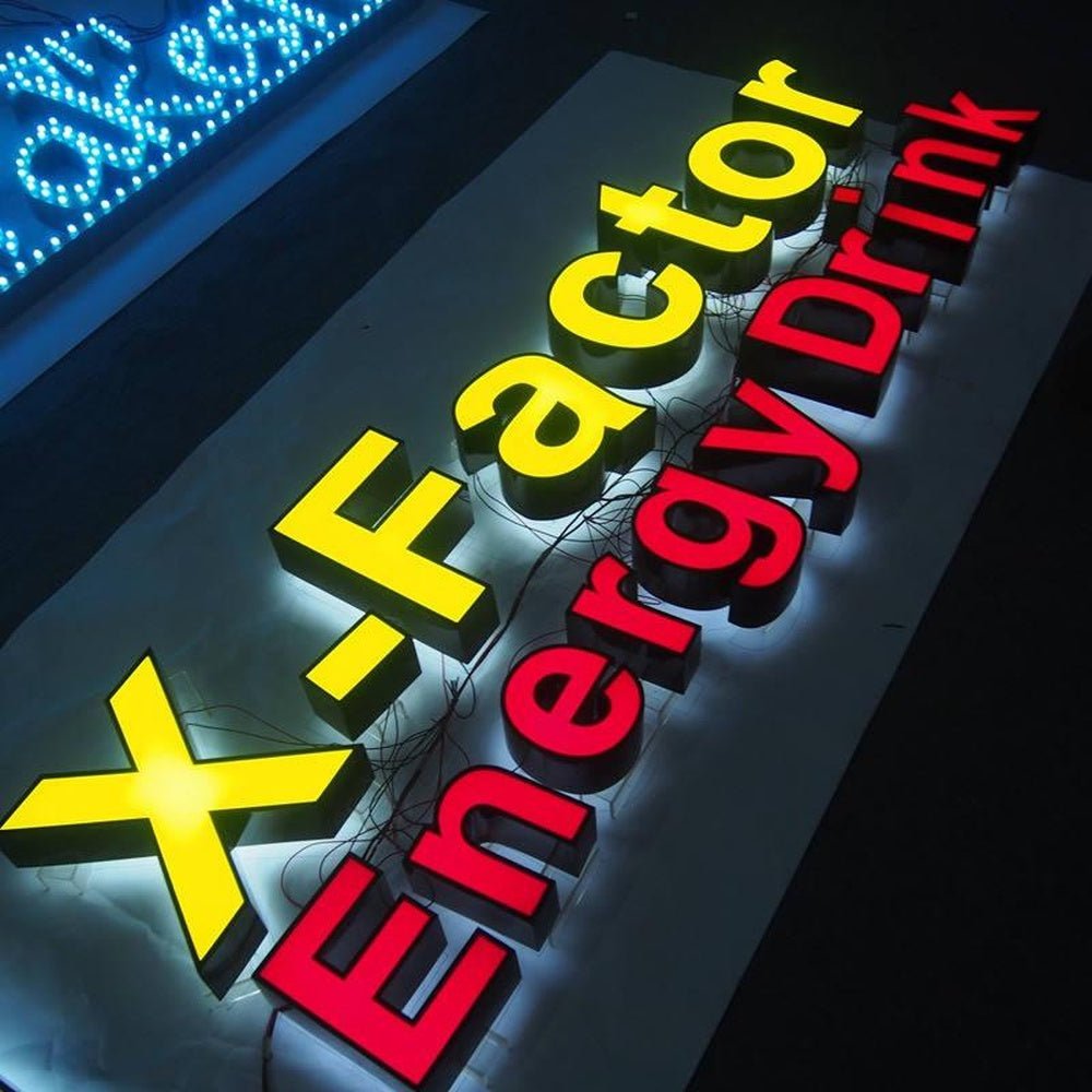 X Factor Energy Drink 3D Front And Back Lit Letters Metal Led Sign - Shineneon