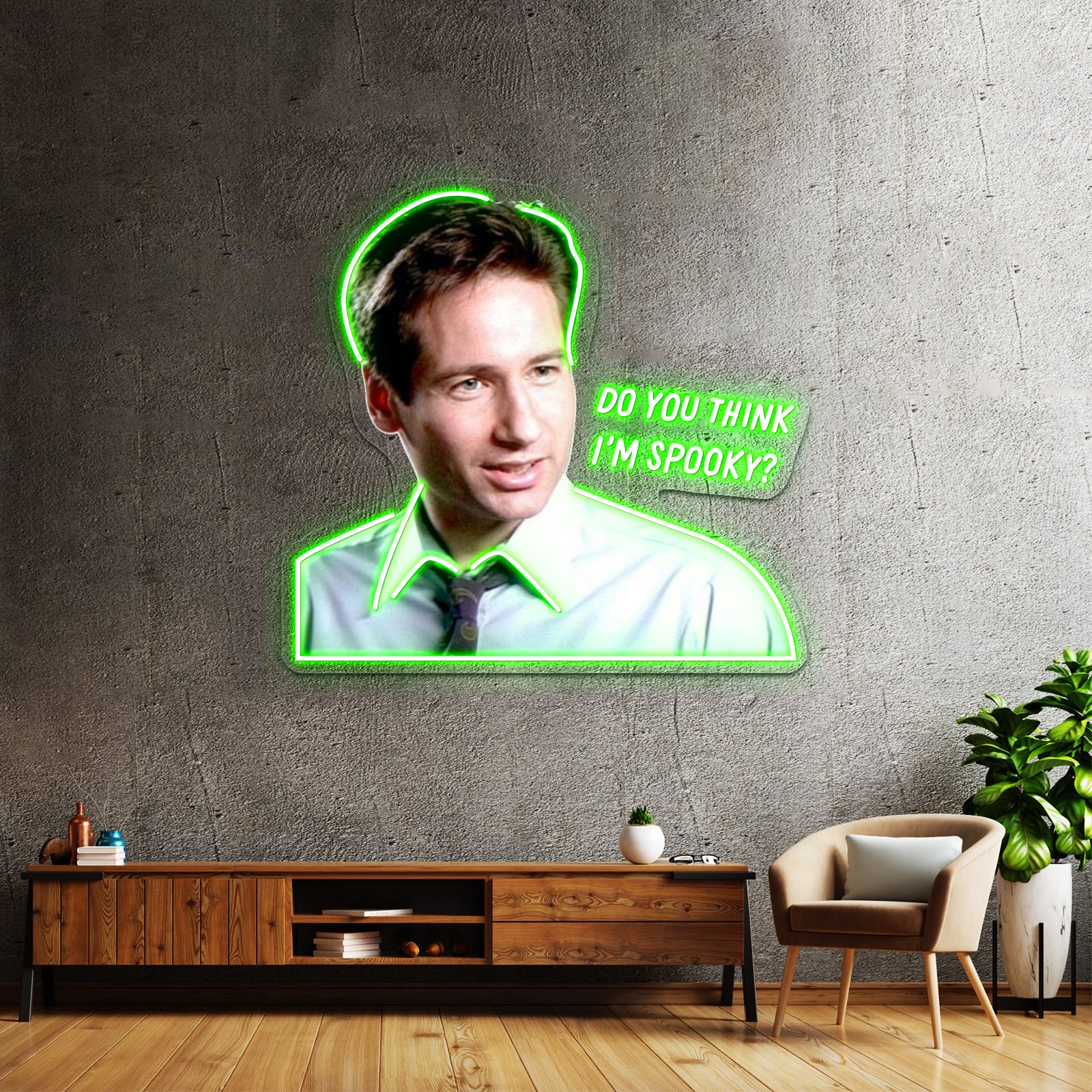 X Files Spooky Mulder Artwork Led Neon Signs | Shineneon