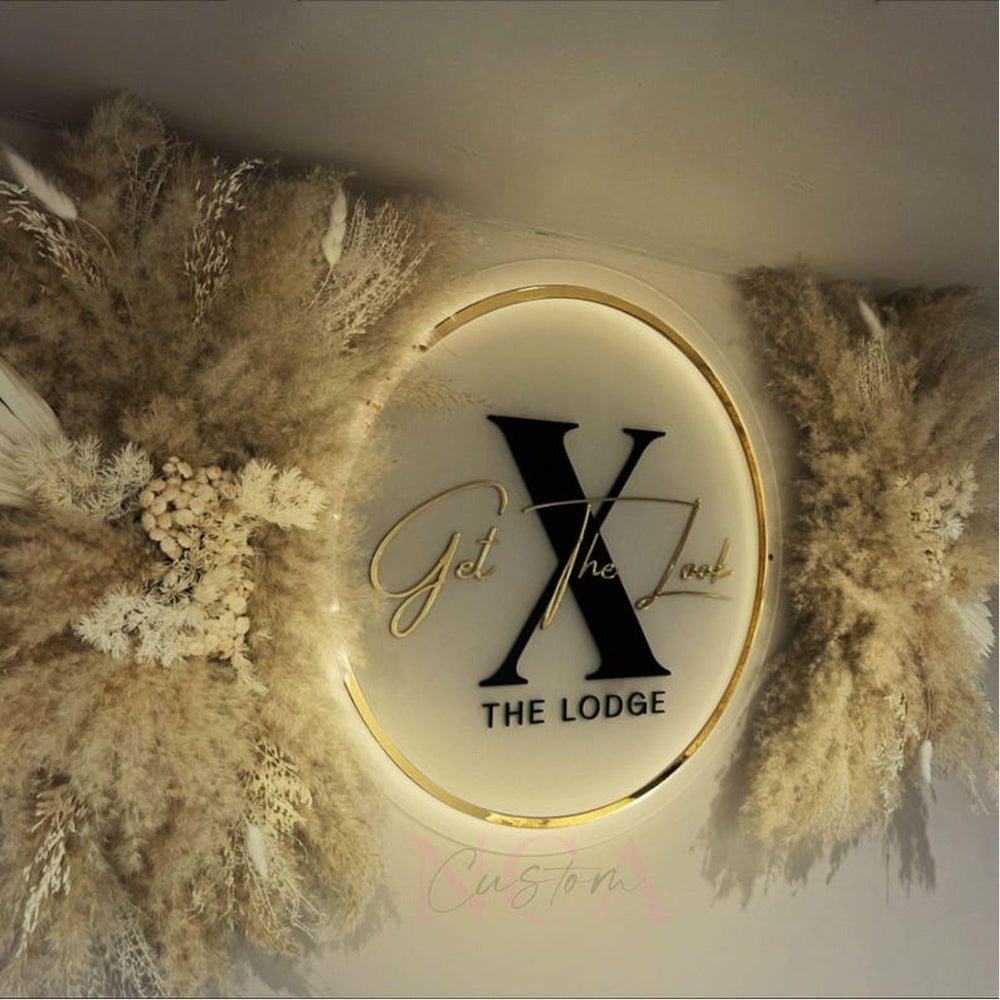 X Get Your Look The Lodge Acrylic Business Logo Sign - Shineneon