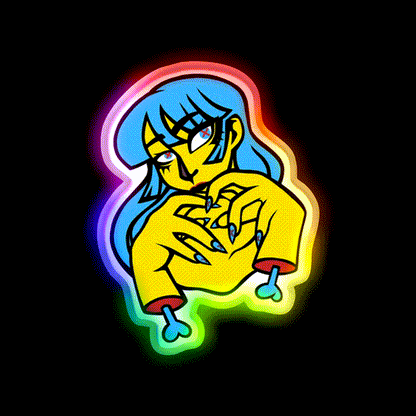 X Girl No Background Nail Salon Led Neon Sign Rgb Color - LED neon sign close-up detail