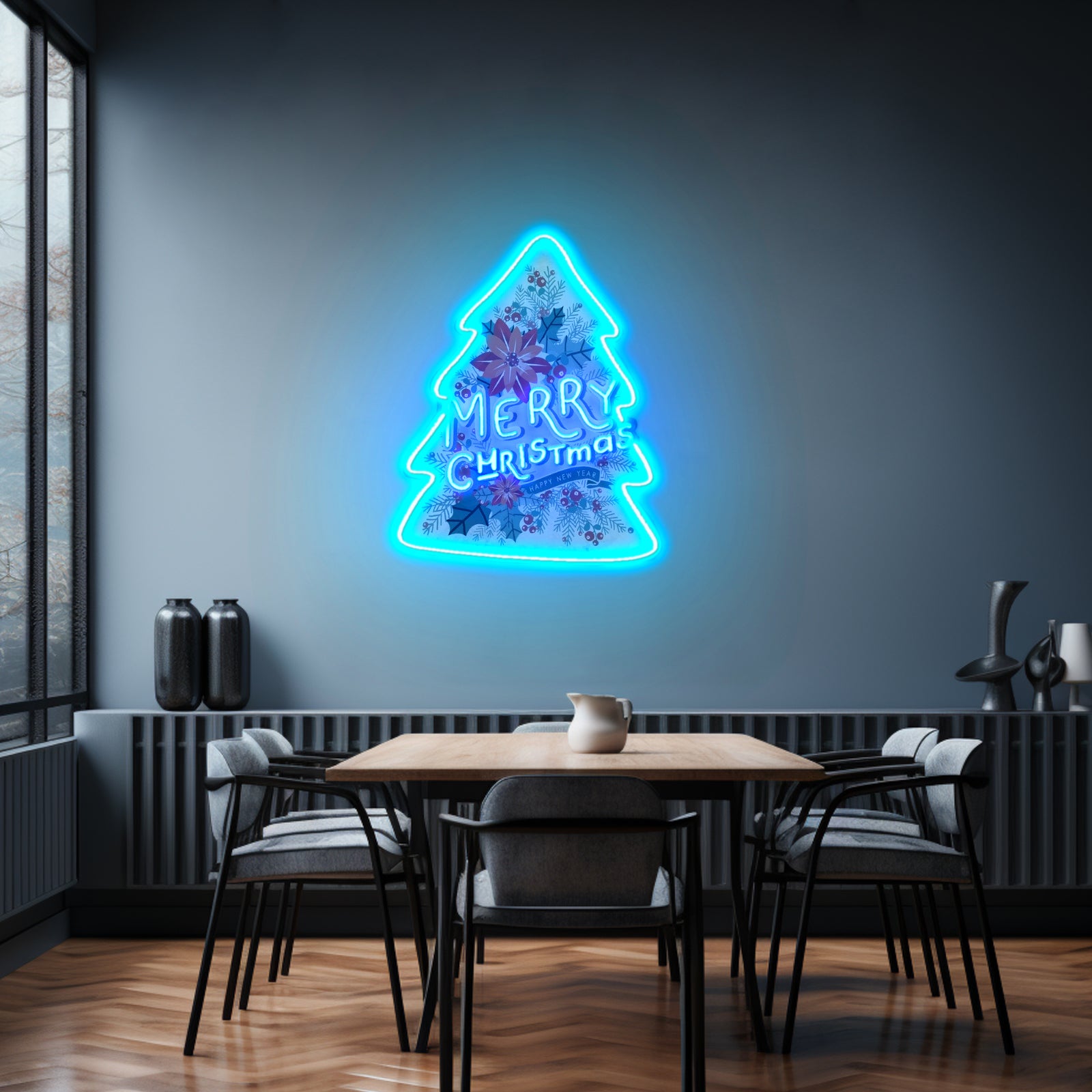 Xmas On Tree Led Neon Acrylic Artwork For Sale
