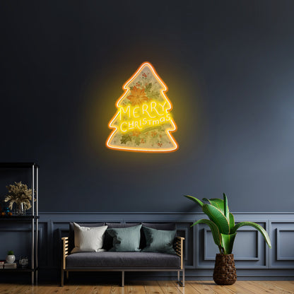 Xmas On Tree Led Neon Acrylic Artwork For Sale