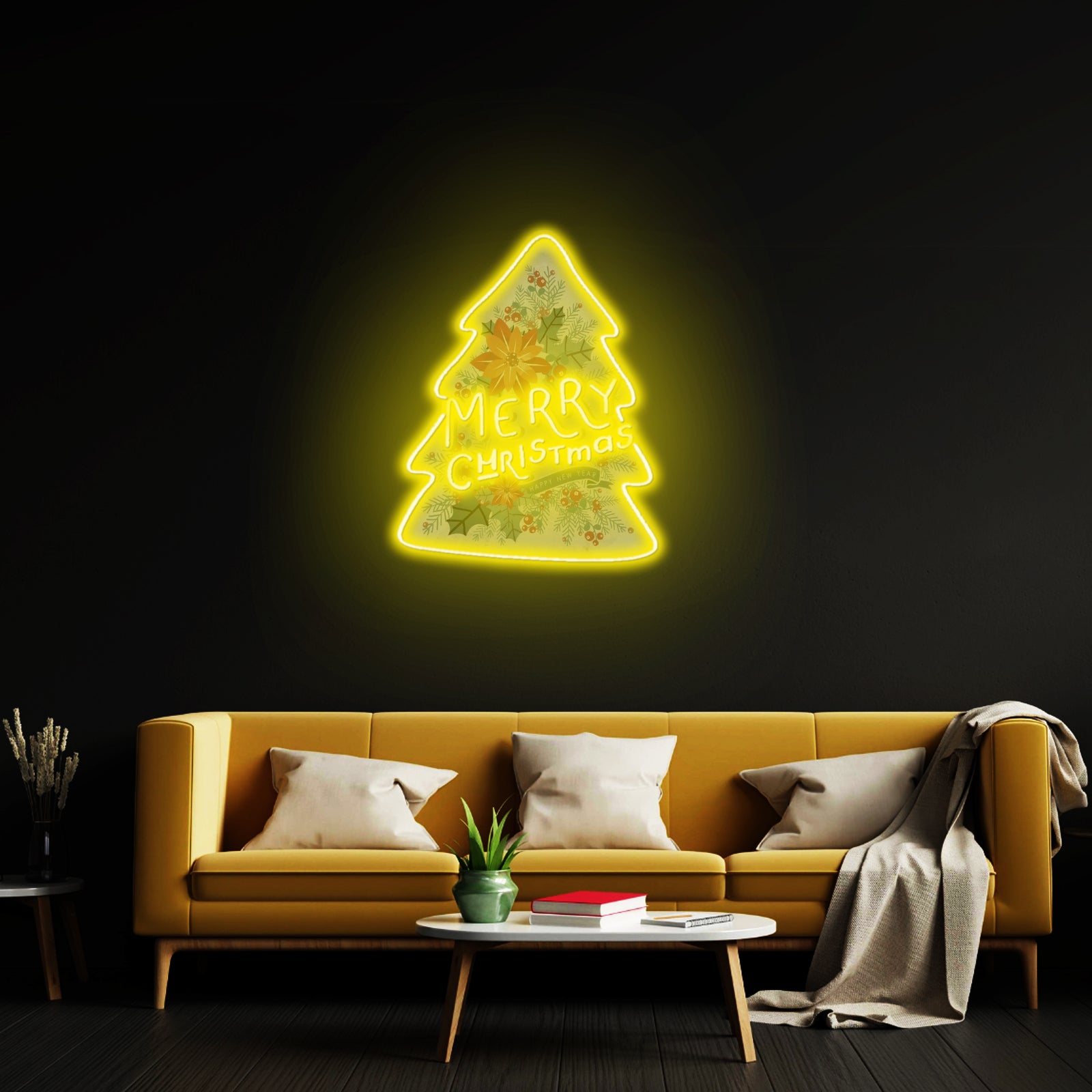 Xmas On Tree Led Neon Acrylic Artwork For Sale