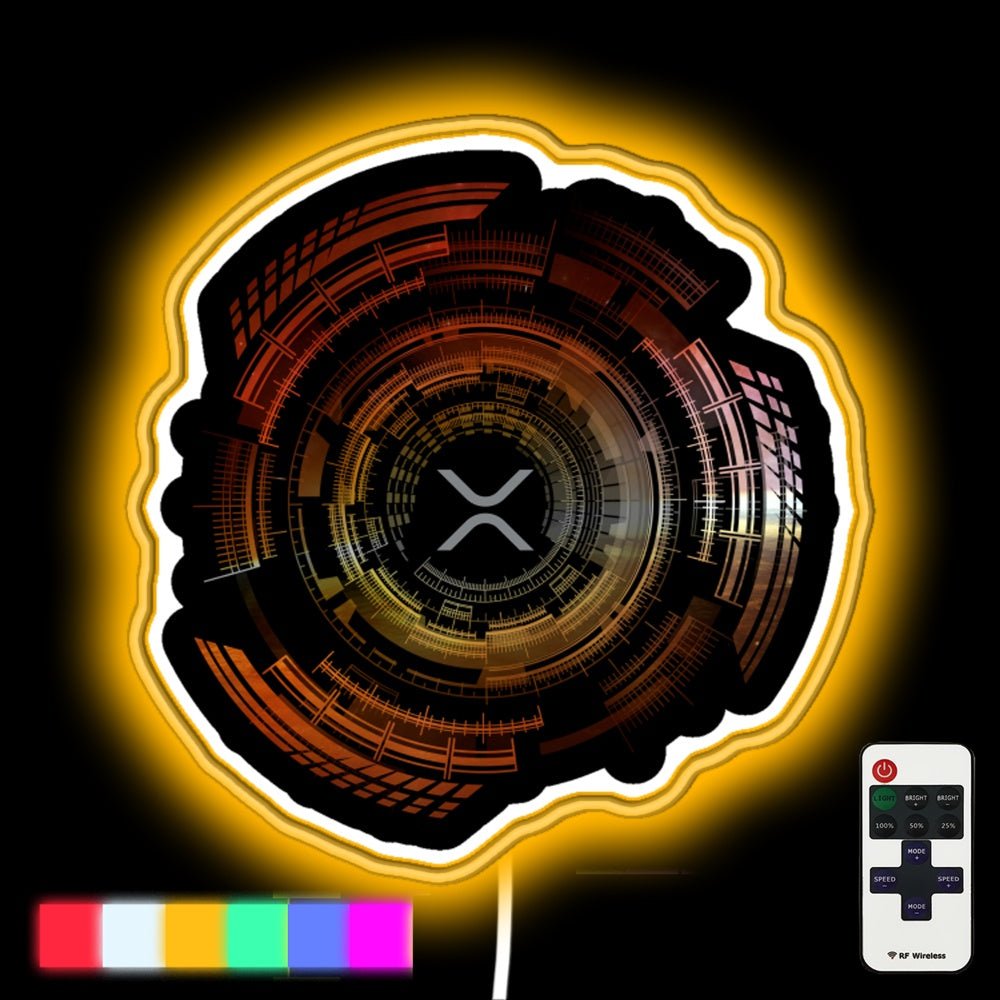 Xrp Logo In Sci - Fi Hi - Tech Design Led Neon Sign - Shineneon