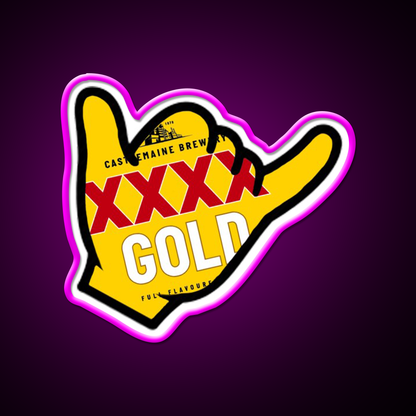 Xxxx Gold Beer Bar Decor Led Neon Sign Rgb Color - Neon sign mounted on wall in room