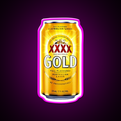 Xxxx Gold Can Beer Bar Decor Led Neon Sign Rgb Color - Neon sign mounted on wall in room