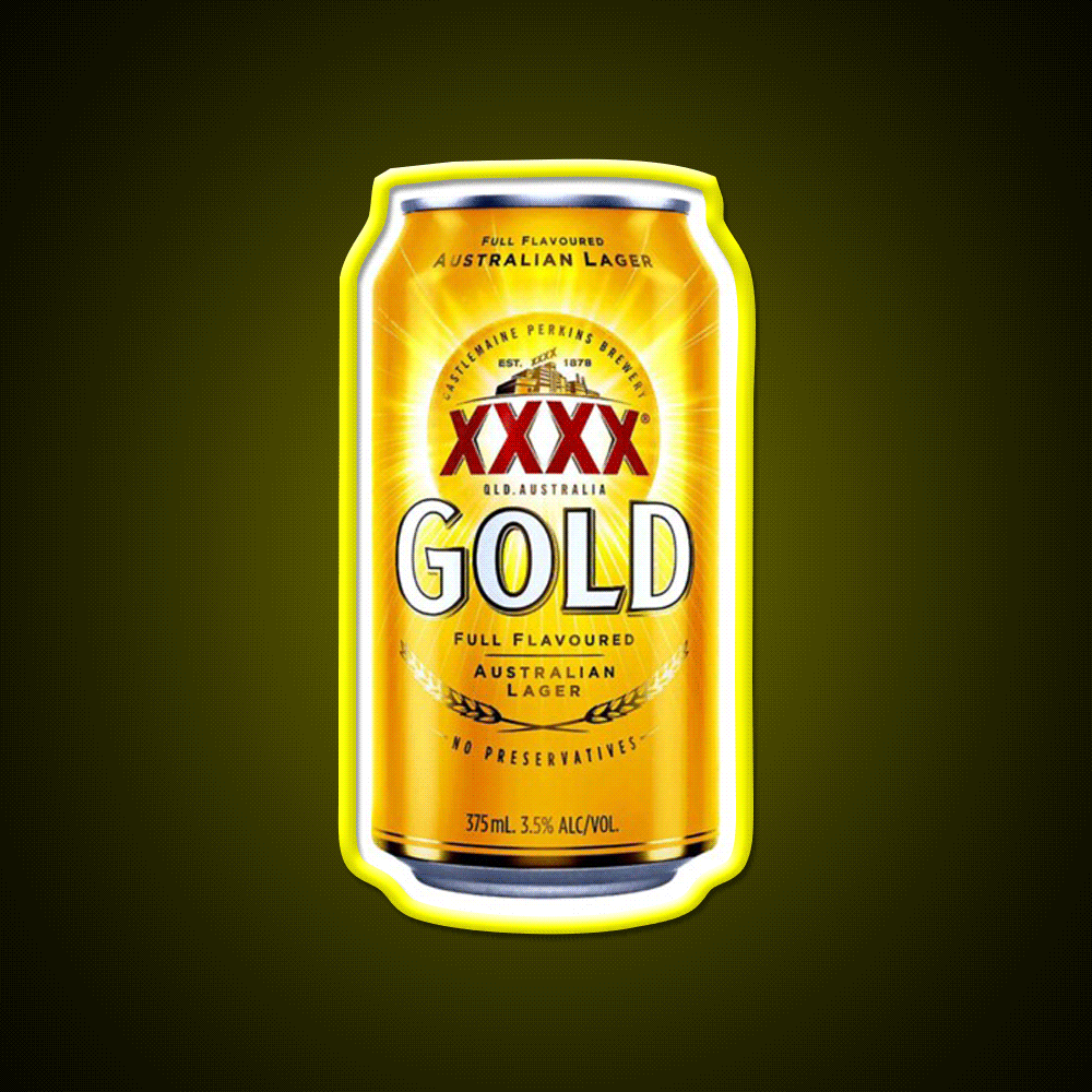 Xxxx Gold Can Beer Bar Decor Led Neon Sign Rgb Color - Custom LED neon sign front view