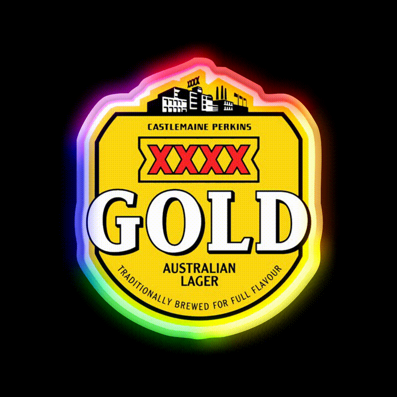 Xxxx Gold Logo Beer Bar Decor Led Neon Sign Rgb Color - LED neon sign close-up detail