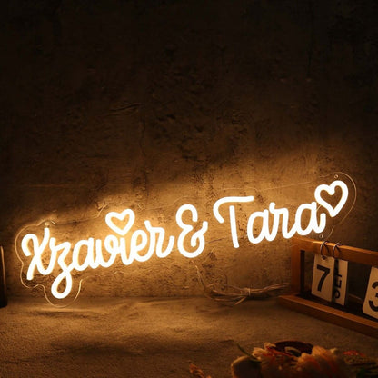 Xyavier And Tara Yellow Led Neon Sign - Shineneon