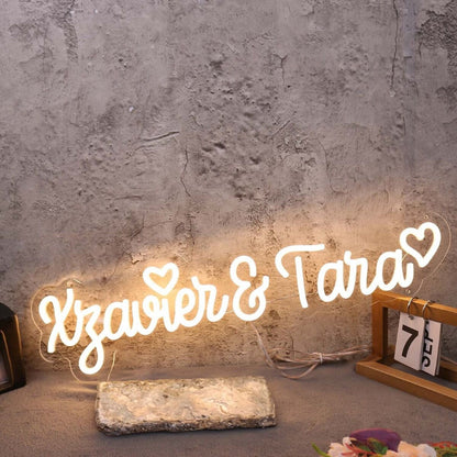 Xyavier And Tara Yellow Led Neon Sign - Shineneon