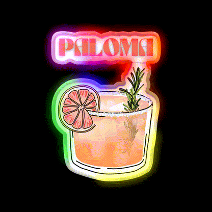 Y2K Paloma Cocktail Danish Pastel Cocktail Bar Decor Led Neon Sign Rgb Color - LED neon sign close-up detail