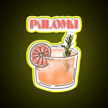 Y2K Paloma Cocktail Danish Pastel Cocktail Bar Decor Led Neon Sign Rgb Color - Custom LED neon sign front view