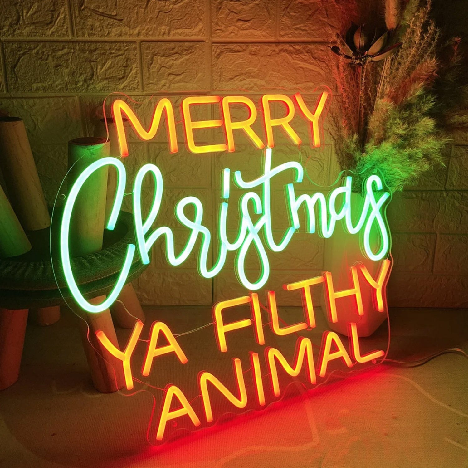 Ya Filthy Animal Merry Christmas Neon Sign Christmas Decorations | Shineneon