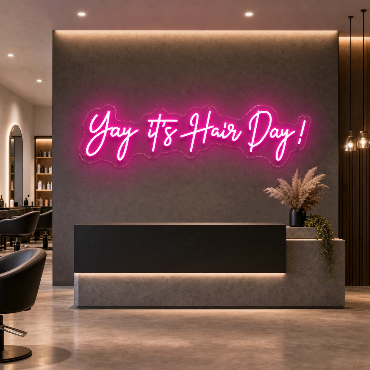 Yay It S Hair Day LED Neon Sign size image