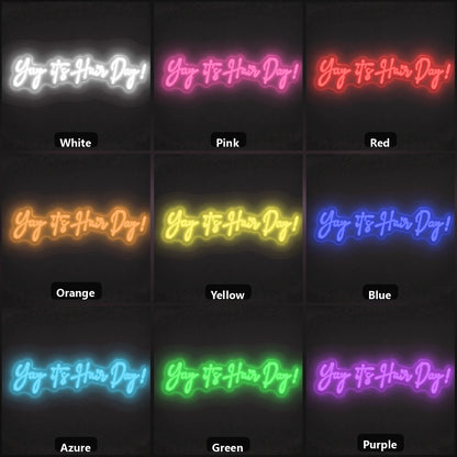 Yay It S Hair Day LED Neon Sign color grid