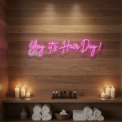 Yay It S Hair Day Wall Decor LED Neon Sign - 01 Original Product Image