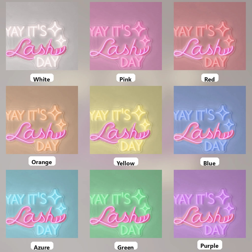 Yay It S Lashesh Day Wall Decor LED Neon Sign - 05 Color Grid