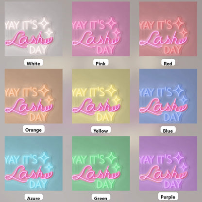 Yay It S Lashesh Day Wall Decor LED Neon Sign - 05 Color Grid