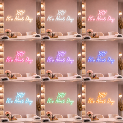 Yay It's Nail Day LED Neon Sign - 05 Color Grid